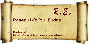 Rosenblüth Endre névjegykártya